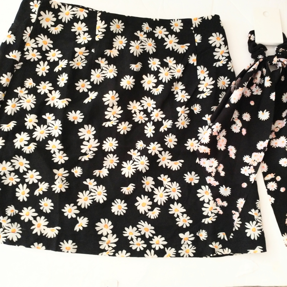 New Shein Floral Skirt & Ponytail Set Summer